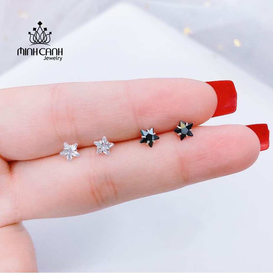 Ảnh Bông Tai Khuyên Tai Nụ Bạc Hình Ngôi Sao Gắn Đá - Minh Canh Jewelry 3