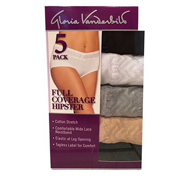 Gloria Vanderbilt 5 Pack Full Coverage Hipster