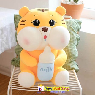 [NHƯ ẢNH] THÚ BÔNG HỔ ÔM BÌNH SỮA KHỔNG LỒ [ SIÊU MỊN]