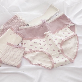 Quần Lót Cotton Tím Khoai Tây Lưng Vừa Thoáng Khí Cho Nữ