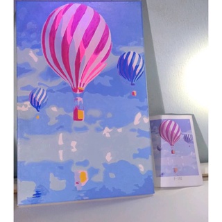 Tranh tô màu số hóa có khung kích thước 20x30cm (7-12 màu)
