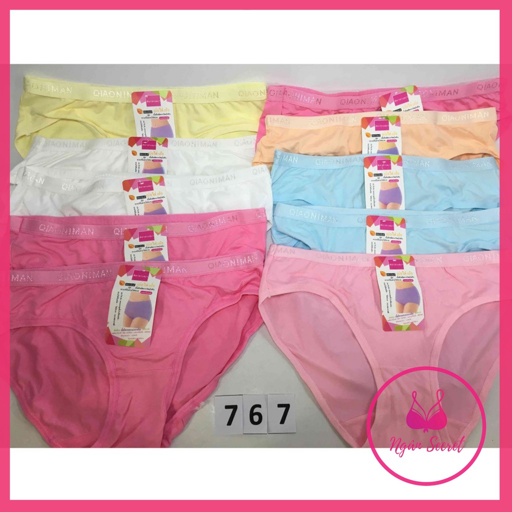 Set 10 quần lót nữ cotton trơn vải đẹp 767