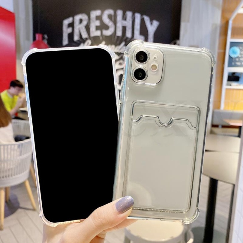 Ốp Điện Thoại Mềm Trong Suốt Có Ngăn Đựng Thẻ Cho Huawei Mate 40 30 P50 P40 P30 Pro Nova 6 5 7 8 Pro