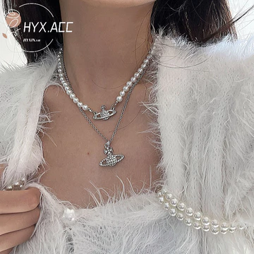 Vòng cổ nữ Hành tinh Sao Thổ Vòng cổ ngọc trai cổ ngọc trai Vòng cổ ngọc trai