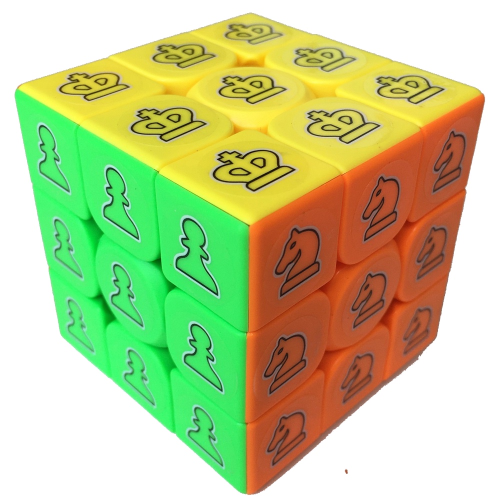Ảnh Bộ sticker rubik cờ vua DƯƠNG SINH, cho khối 3x3x3 (6 miếng dán) 3