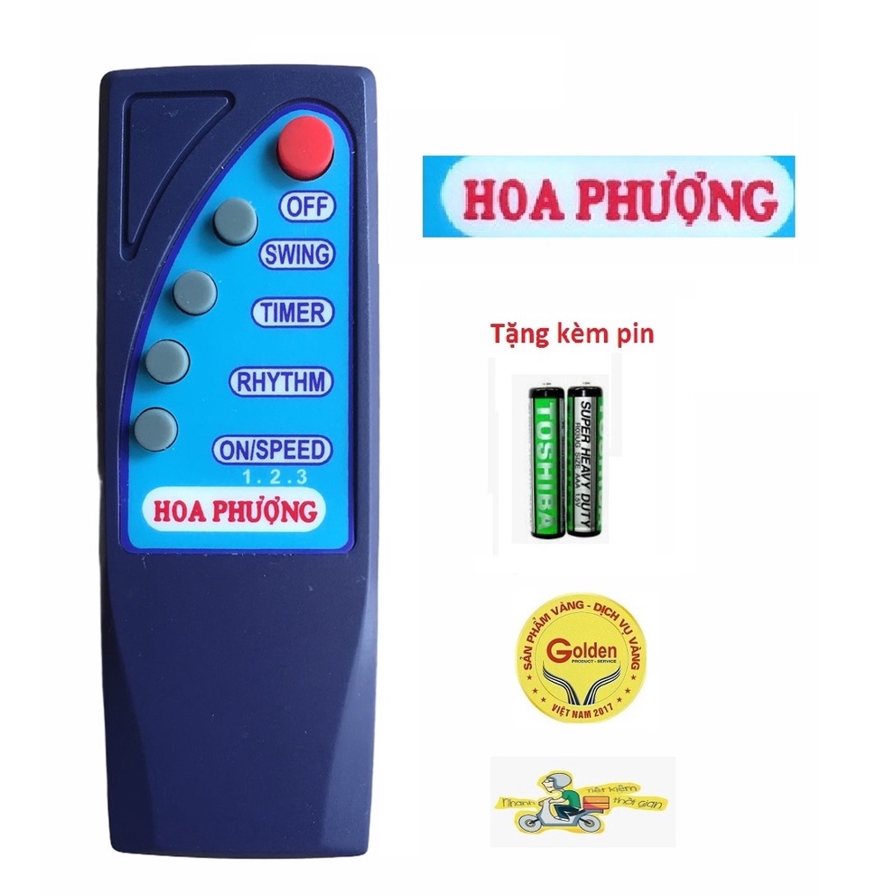 Điều khiển quạt Hoa Phượng chính hãng zin theo máy - Tặng kèm pin
