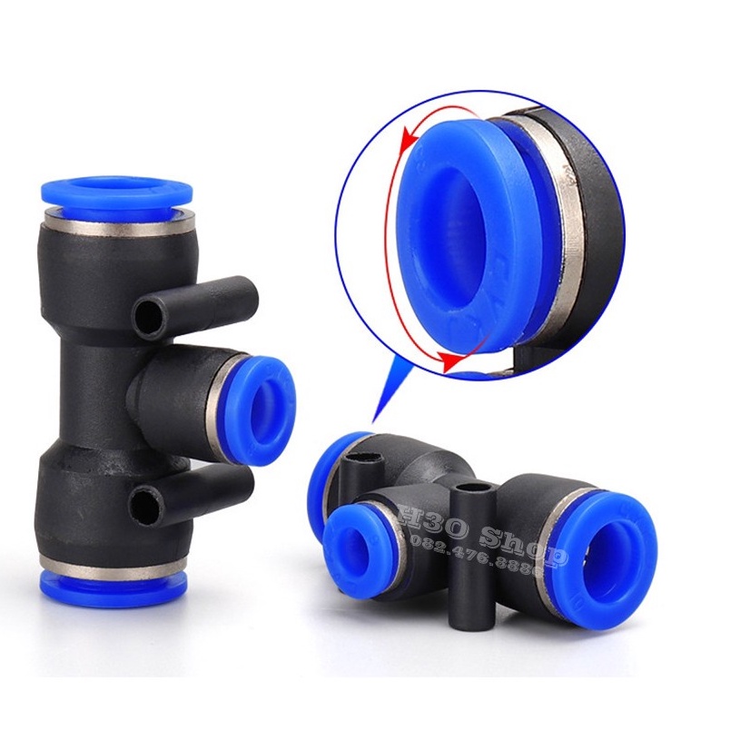 Tê Ống Hơi xanh Lắp Ống Tưới 8mm - Tưới Phun Sương