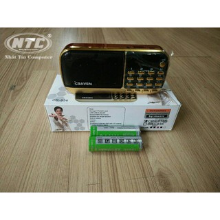 Loa đa năng Craven CR-836s FM/Thẻ nhớ/USB/Tai nghe/Đèn Pin - 2 Pin, Dung lượng 4400mAh