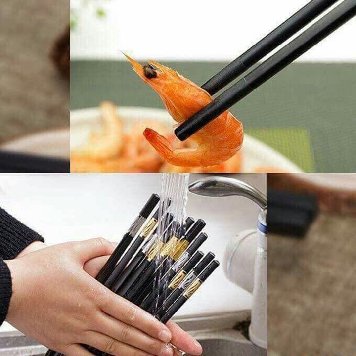 Bộ 10 đôi Đũa mạ vàng cao cấp hàn quốc sang trọng, bền đẹp
