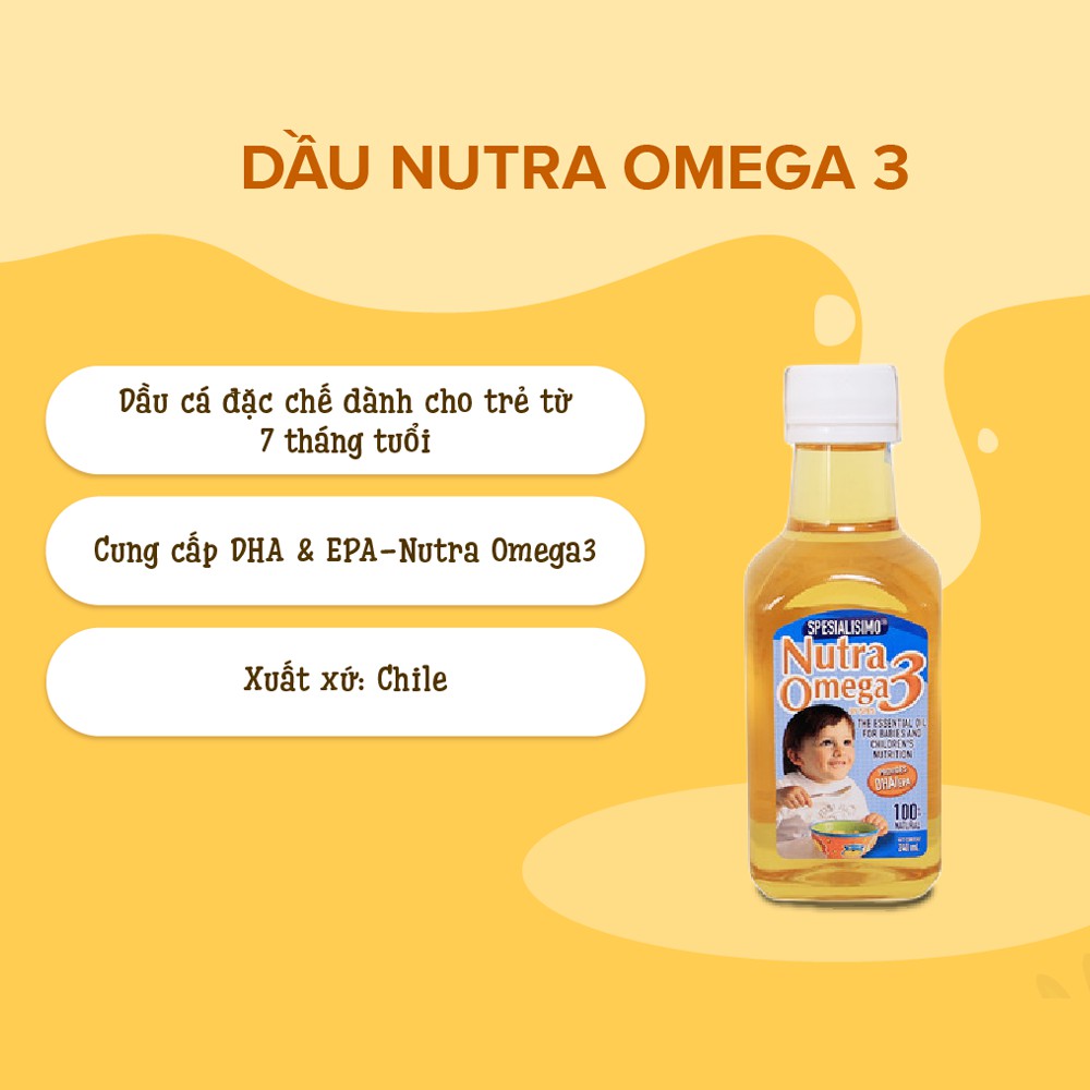 Ảnh Dầu cá ăn dặm Nutra Omega 3 nhập khẩu Chi Lê 240ml - Bổ sung DHA & EPA cho trẻ từ 7 tháng tuổi_(HiPP) 2