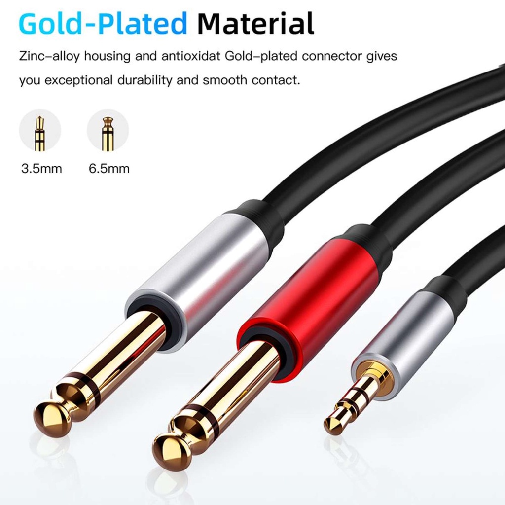 Jack Cắm 3.5 Mm Đến 6.35 Mm Cáp Âm Thanh Cho Phối Khuếch Đại Đầu CD Loa 6.5 Mm 3.5 Bộ Chia Jack cáp Âm Thanh 1.8M