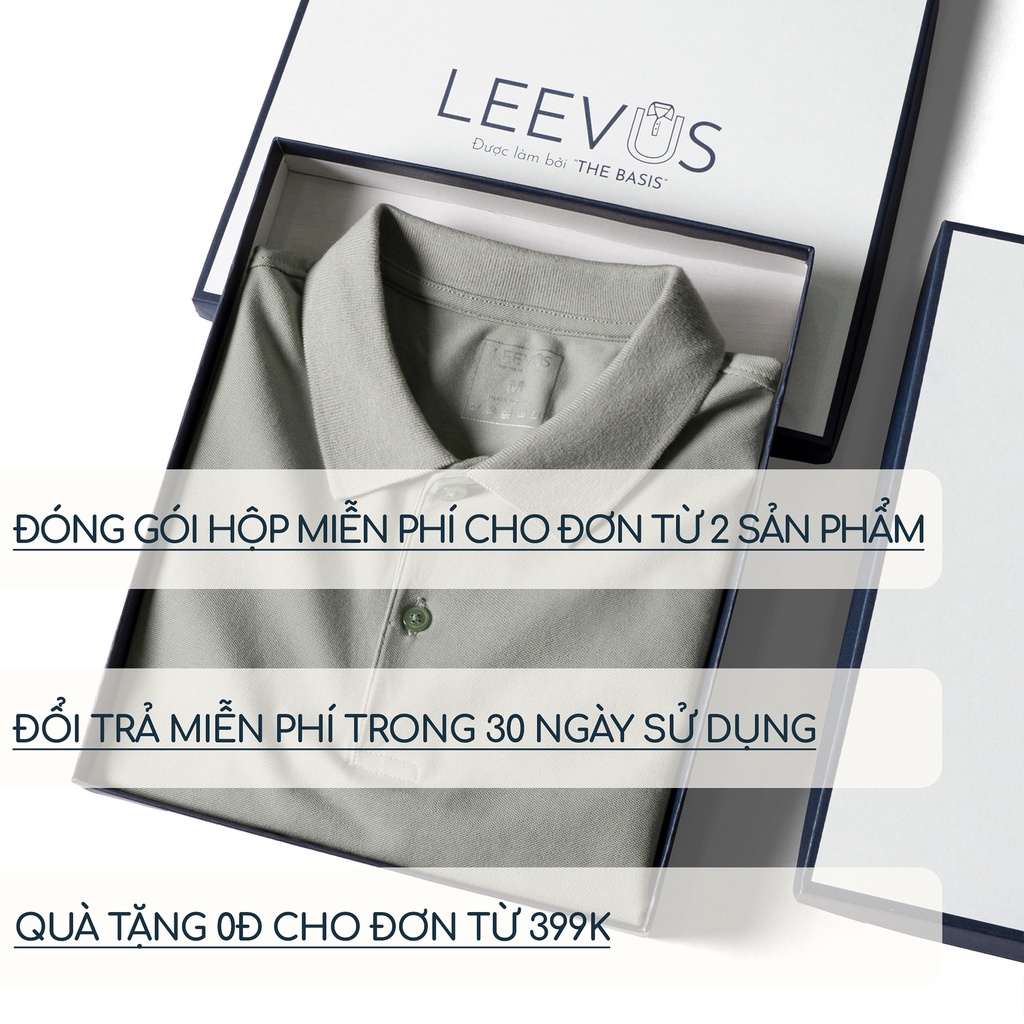 Mô tả Áo polo nam trơn LEEVUS tông màu trung tính đơn giản, chất liệu cá sấu CVC BASIS APL22 - 5