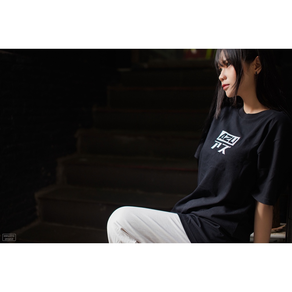Áo Thun Azu Trắng Đen Unisex Nam Nữ
