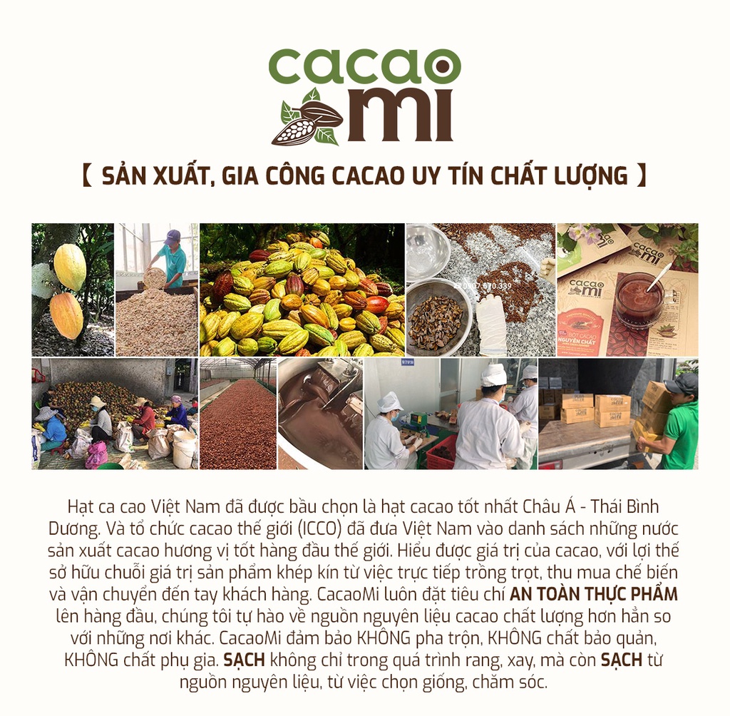 Mô tả Bơ cacao nguyên chất từ hạt ca cao làm bánh socola chocolate, ăn chay CacaoMi Cocoa Butter 250g/500g - 4