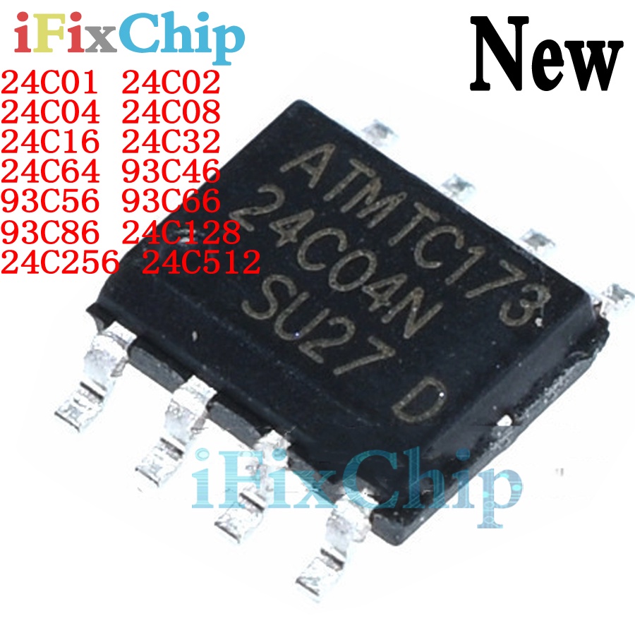 Bộ 10 Chip IC 24C01 24C02 24C04 24C08 24C16 24C32 24C64 24C128 24C256 ...