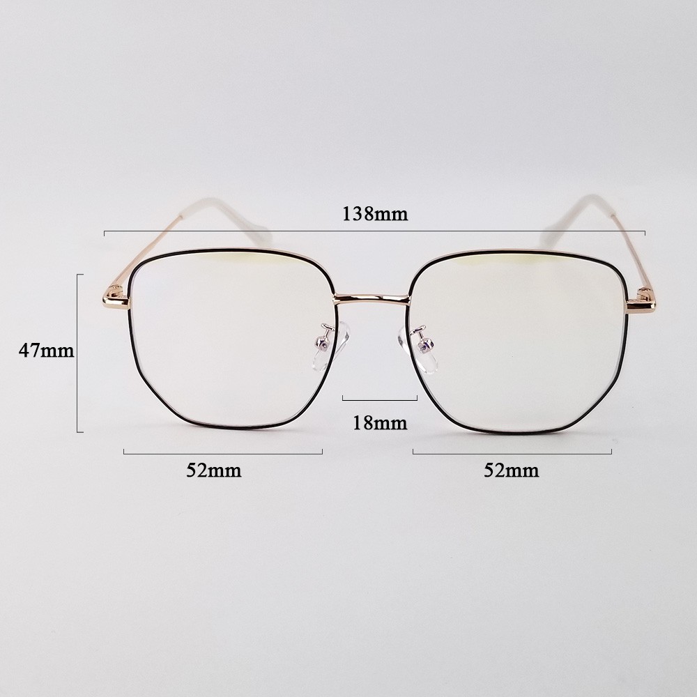 Ảnh Gọng kính cận cho nam nữ mắt chữ nhật khung kim loại 7K2970. Tròng chống xước, ánh sáng xanh, tia UV 1