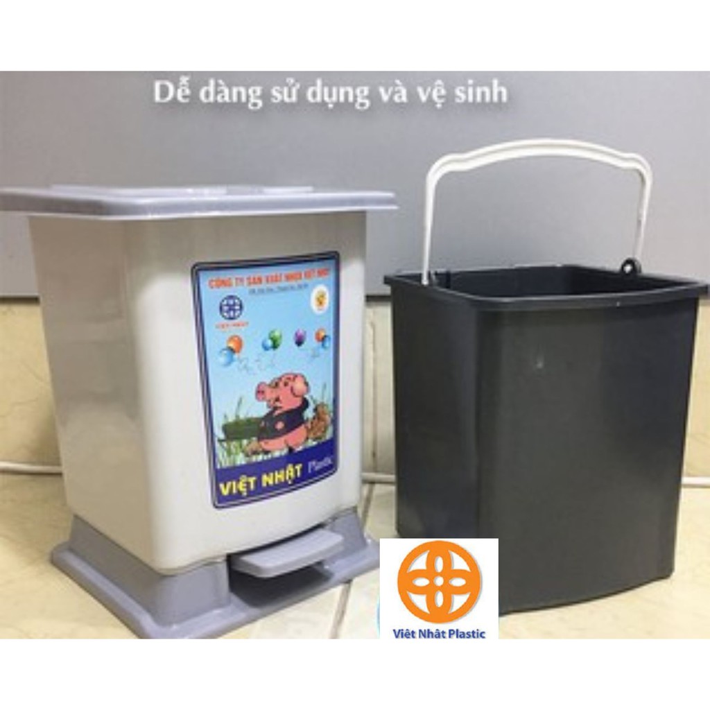 Thùng rác bật nắp size NhỎ 8040 Nhựa Việt Nhật, Thùn…
