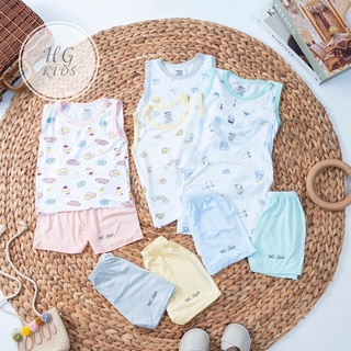 bộ ba lỗ sợi tre bé trai bé gái chát mát mặc hè