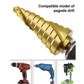 Clip Bước Mũi khoan tốc độ Thép HSS Mũi khoan côn 1 4 chuôi lục giác cho máy cắt lỗ tráng titan 4-22mm cho máy khoan