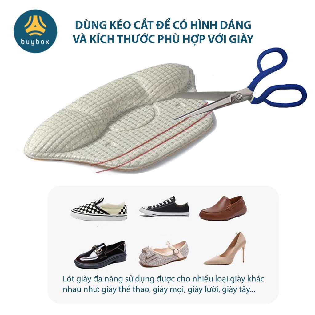 Mô tả Lót giày bảo vệ gót sau dày 6mm giảm size giày, chất liệu cao cấp giúp êm chân - buybox - BBPK230 - 6