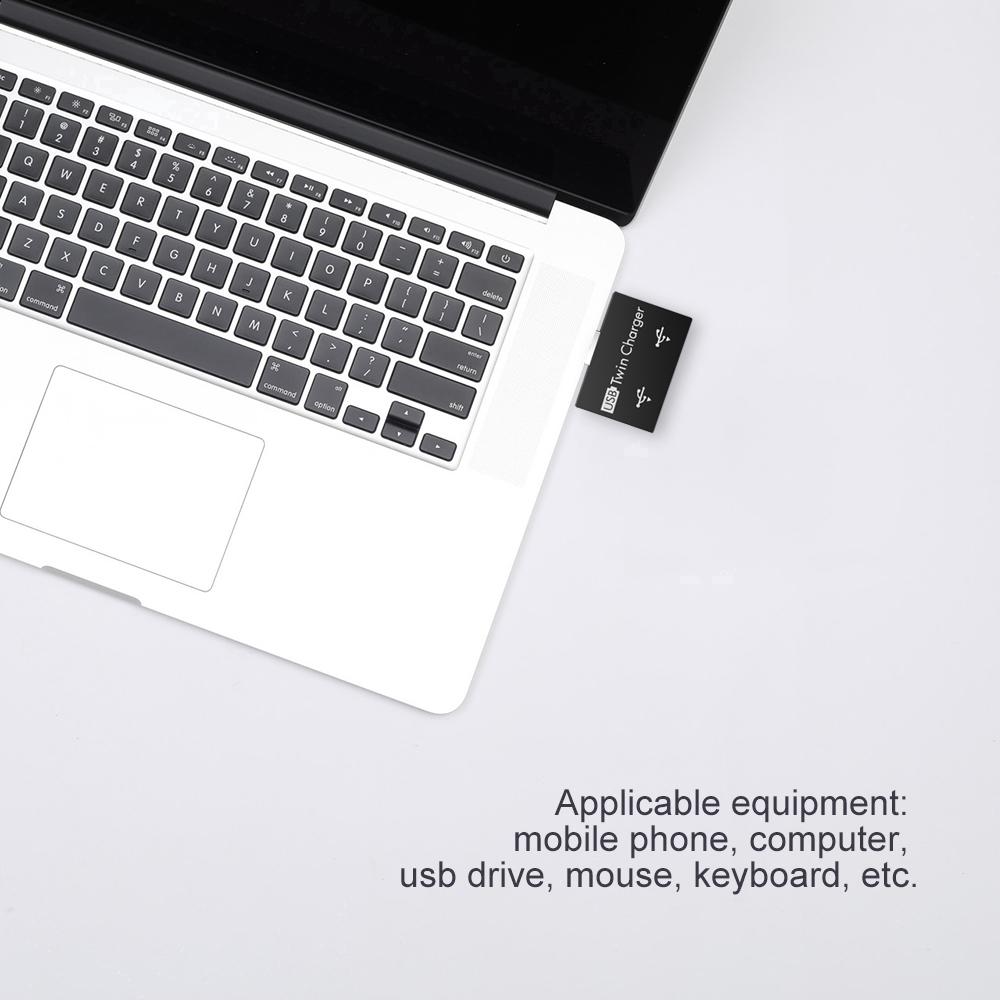 Bộ chuyển đổi trung tâm sạc USB kép Mini Bộ chia 2 cổng cho máy tính