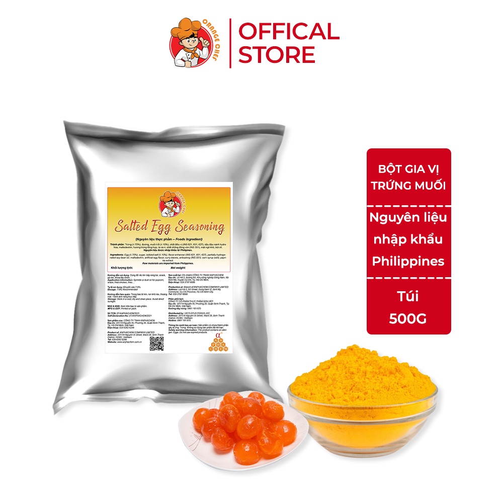 [Mã BMLTB35 giảm đến 35K đơn 99K] Bột trứng muối Salted Eggs Seasioning - Orange Chef túi 500g