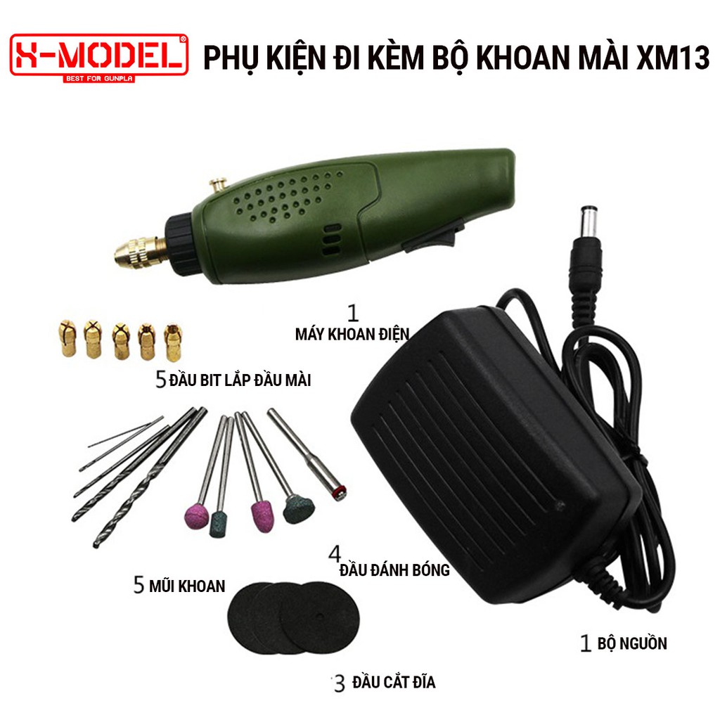 Ảnh Bộ máy khoan mài chà nhám đa năng XM13 X- MODEL thích hợp gia công đồ mô hình Anime Nhật 3