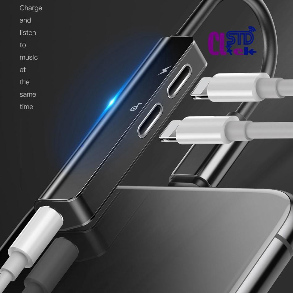 [FLASH SALE] DÂY CÁP CHUYỂN LIGHTNING SANG DUAL LIGHTNING + JACK 3.5 MM