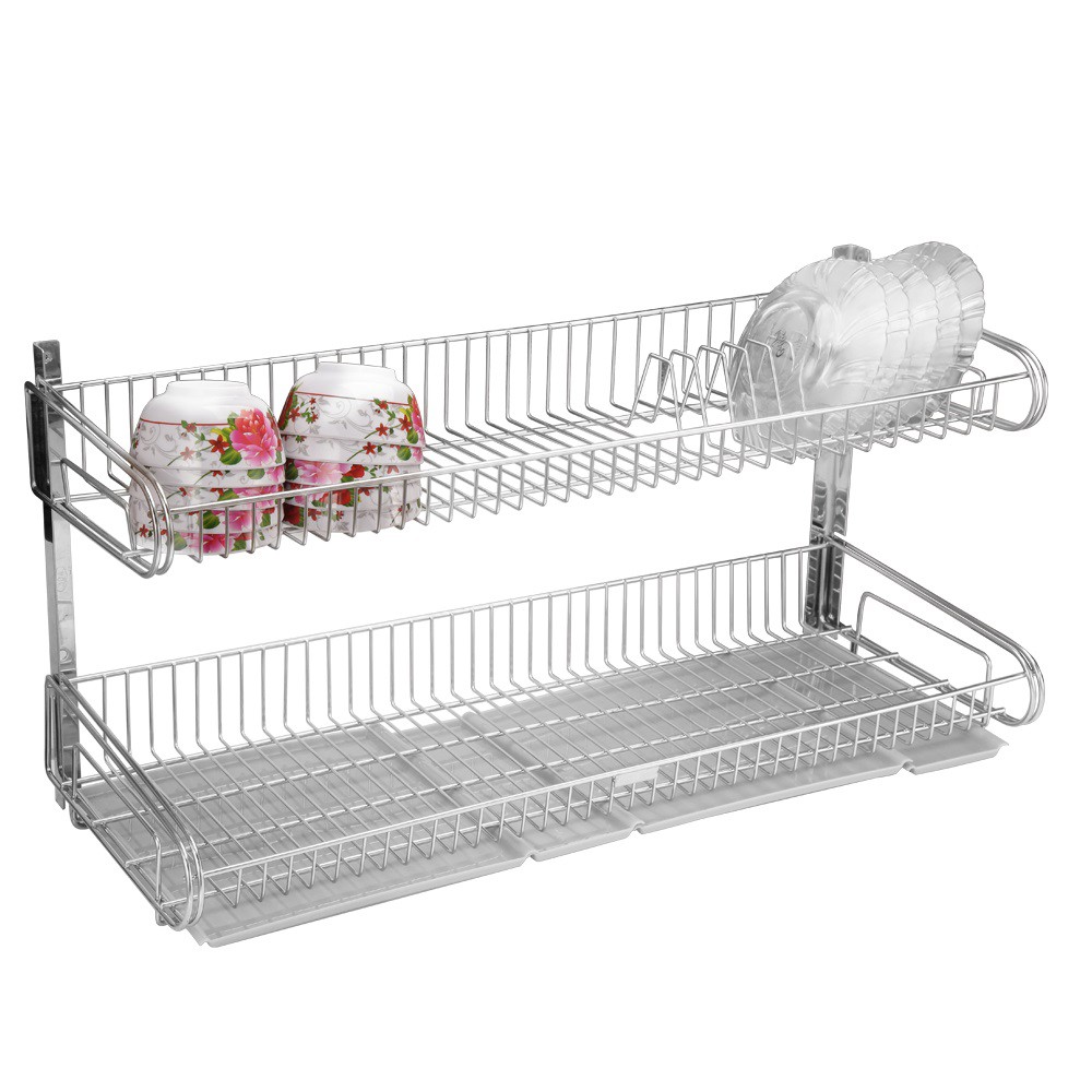 Kệ chén treo tường inox 304 cao cấp có khay nhựa hứng nước | Shopee ...