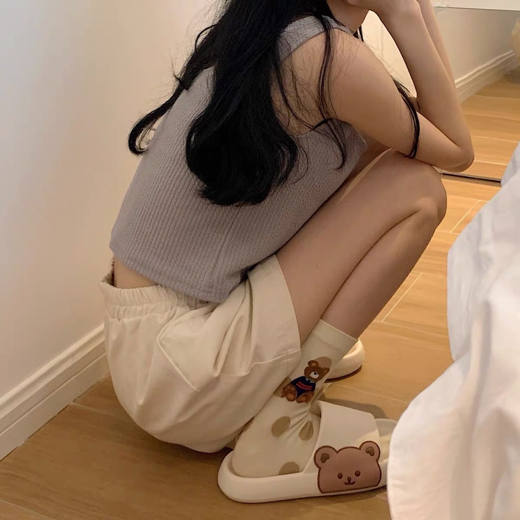 Dép Dễ Thương Dép Đi Trong Nhà Dép Trong Nhà Dép Chống Trơn Trượt Dép ins Phong Cách Gấu Cô Gái Dễ Thương Trái Tim