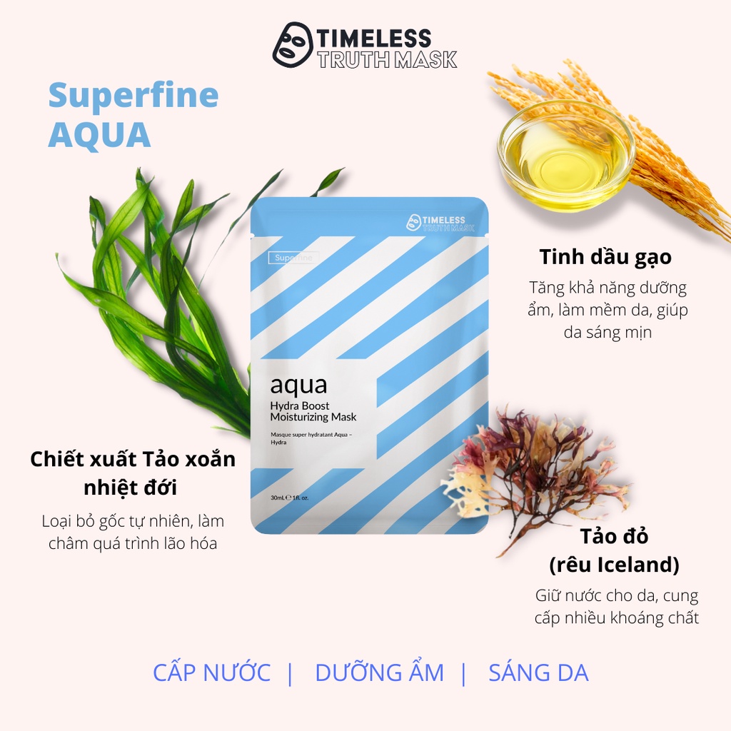 Ảnh Mặt Nạ Sợi Tơ siêu nhẹ làm sáng da, dưỡng ẩm sâu Timeless Truth Mask - Aqua Hydra Boost (30ml x 5 miếng) 3