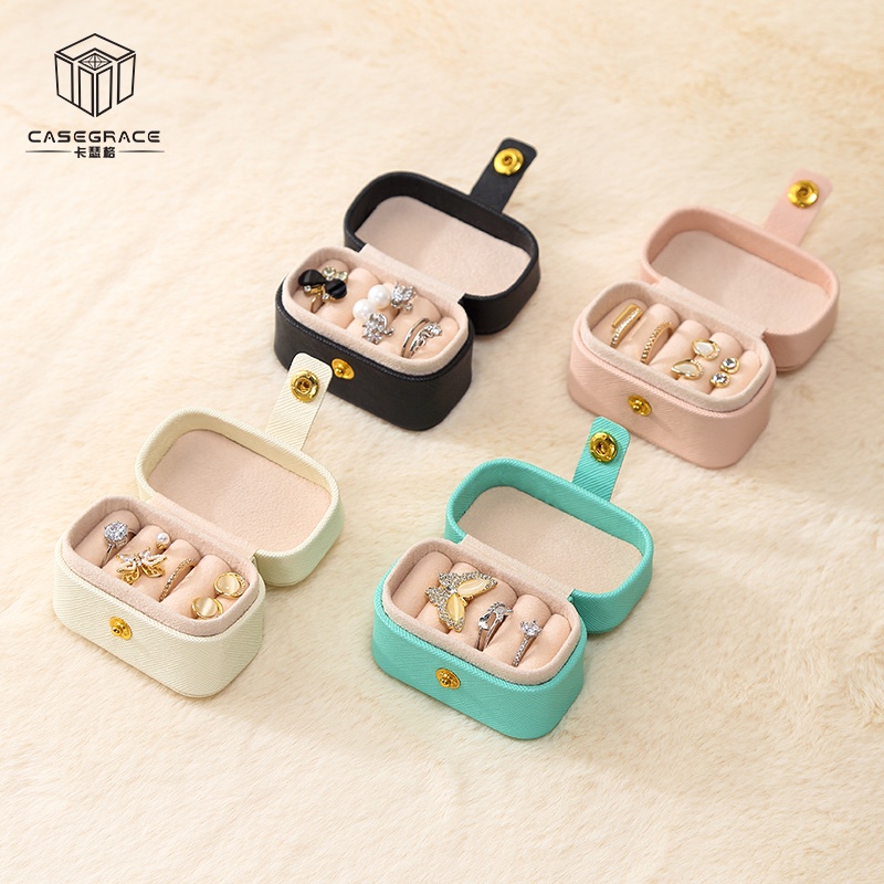 Casegrace Hộp Đựng Trang Sức mini Bằng Da pu Tiện Dụng Mang Theo Du Lịch