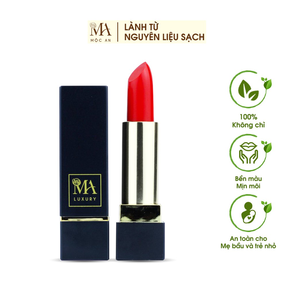 Mô tả Son Lì Dưỡng Nhẹ Môi Luxury Mộc An Không Chứa Chì Giúp Dưỡng Hồng Bền Màu 4g - 3