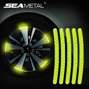 SEAMETAL Set 20 miếng dán phản quang cảnh báo an toàn trang trí bánh xe hơi/xe máy