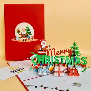 Thiệp nổi 3D Popup handmade quà tặng lưu niệm hình ảnh Giáng Sinh ...