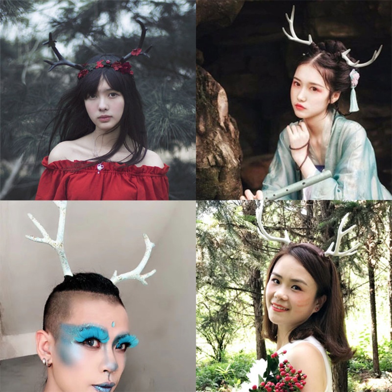 Sừng cổ trangcosplay nguyên liệu làm phụ kiện chụp ảnh make up bằng nhựa mua thêm keo nến và kẹp ở phân loại để sử dụng