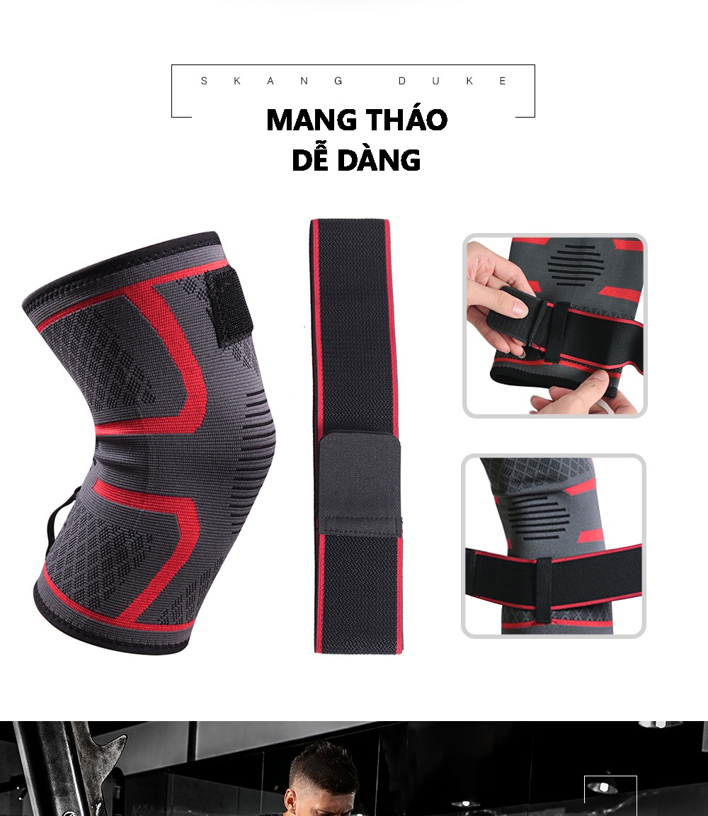 Mô tả Băng Quấn Bảo Vệ Đầu Gối (1 cái) Đai Bảo Vệ Khớp Gối Chất Liệu Thoáng Mát 2 trong 1 Cleacco BBCDG Boro Sport - 5