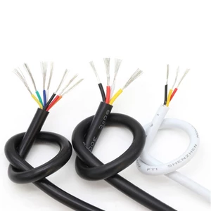 1 Mét UL2464 Vỏ Dây Cáp 30 28 26 24 22 20 AWG Cáp Tín Hiệu Đồng 2 3 4 5 6 7 8 Lõi Mềm Điện Tử Âm Thanh Dây Trắng