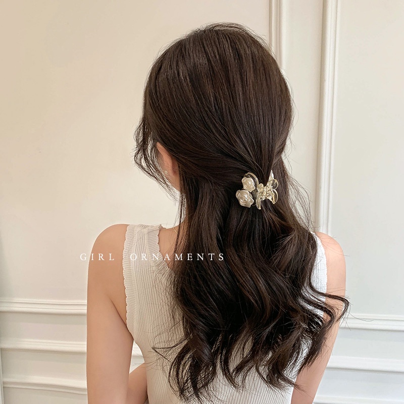 Kẹp Tóc Càng Cua Đính Hoa Trà Xinh Xắn Phong Cách Retro Cho Nữ Empoli