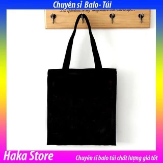 [Giá Hủy Diệt] Túi vải bố đen trơn, túi vải tote canvas đen có khóa kéo ,và không có khóa kéo LITA07