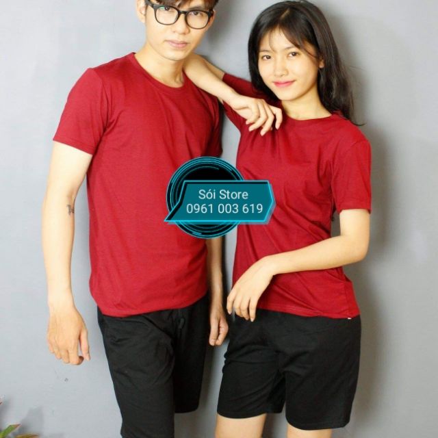 Áo thun NAMNỮ BIGSIZE đỏ đô