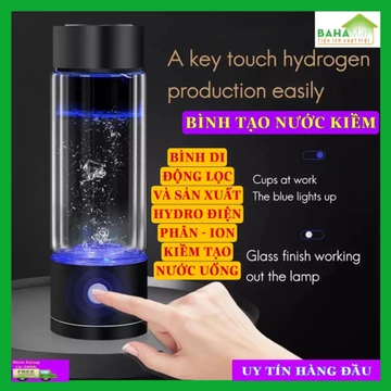 BÌNH DI ĐỘNG LỌC SẢN XUẤT HYDRO ĐIỆN PHÂN - ION KIỀM TẠO NƯỚC UỐNG (BÌNH TẠO NƯỚC KIỀM) "BAHAMAR" Nước Hydro phong phú