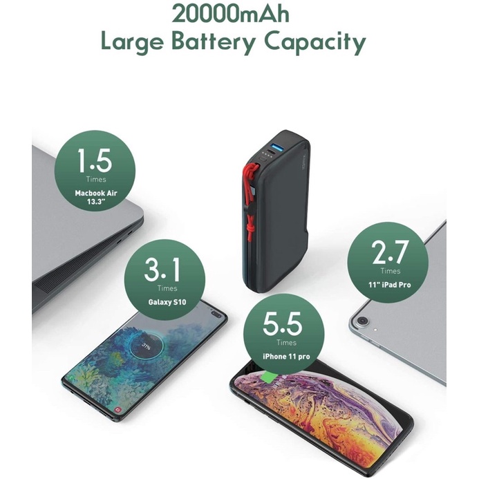 Sạc dự phòng 20000mAh PD 30W Kiêm Củ sạc tường IDMIX Mr Charger