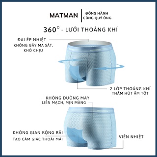 Quần Lót Lưới Nam Co Giãn 4 Chiều, Quần Sịp Đùi Nam Thông Hơi, Quần Boxer Nam Lưới Thoáng Khí