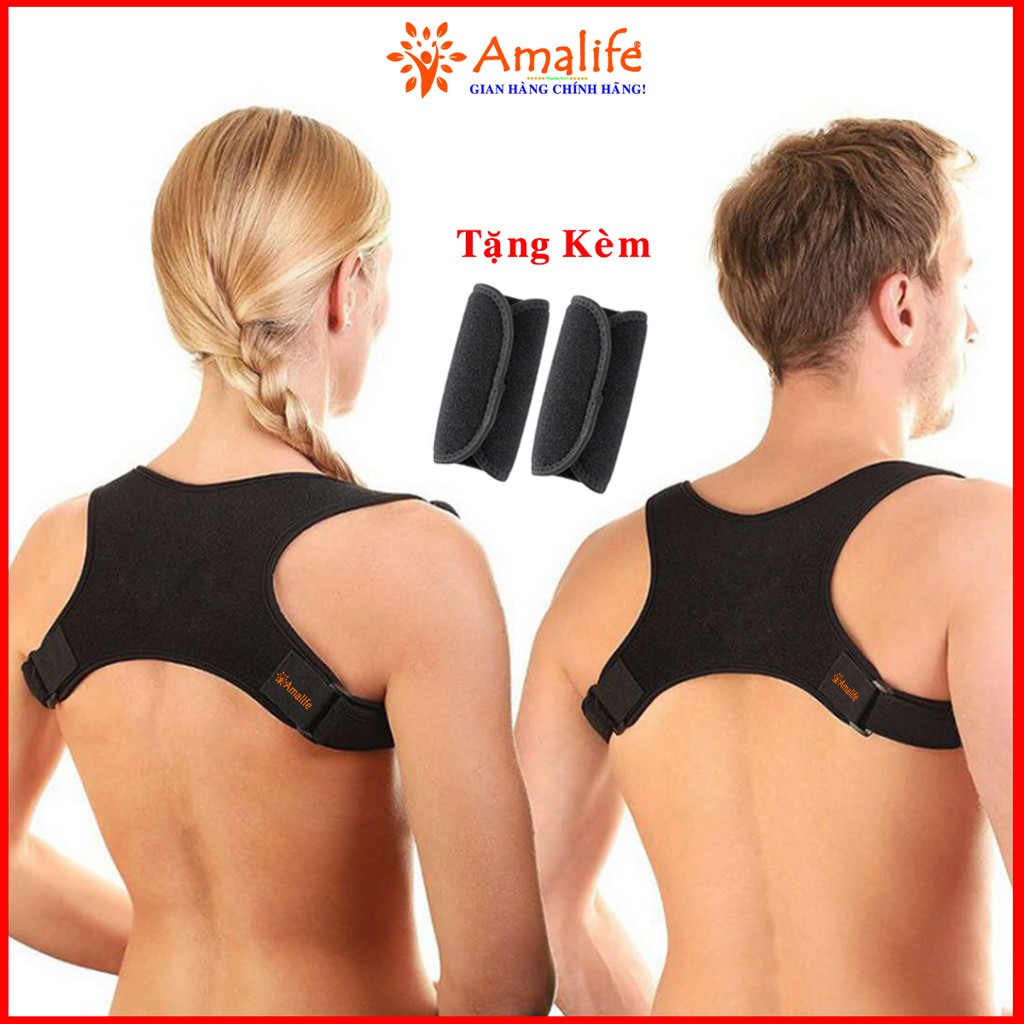 Ảnh Đai Chống Gù Lưng Cao Cấp Chính Hãng Amalife Ama03 - Tặng Kèm 2 Miếng Đệm Lót Cao Cấp Chính Hãng 1