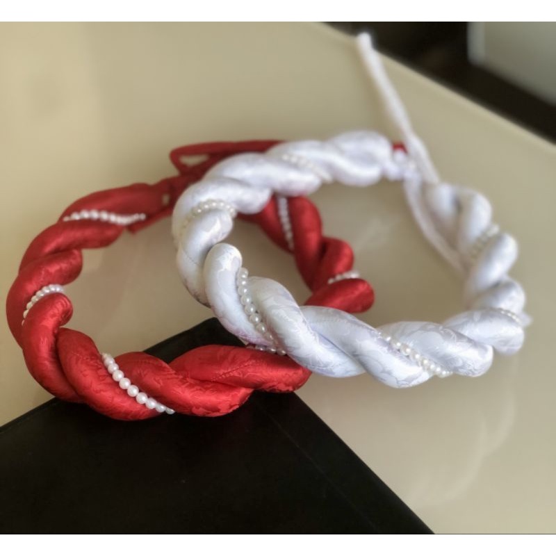 Mấn(vấn) đội đầu cô dâu chạy 1 dây ngọctrai, mấn đơn giản, mấn cách tân, mấn đội đầu áo dài