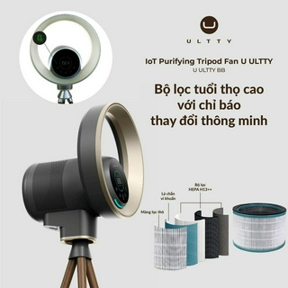 Quạt Lọc Không Khí Khử Khuẩn Plasma U ULTTY BB Thông Minh, Lọc Bụi Mịn, Vi Khuẩn, Bảo Hành 3 Năm