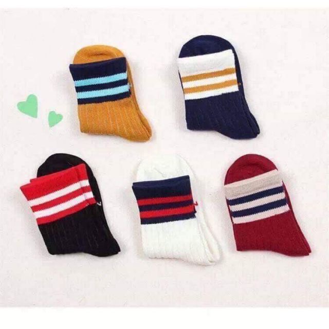 Combo 5 đôi Tất vớ len tăm cổ kẻ cao cổ cho bé trai bé gái từ 1 2 3 4 5 6 7 8 9 10 11 12 tuổi