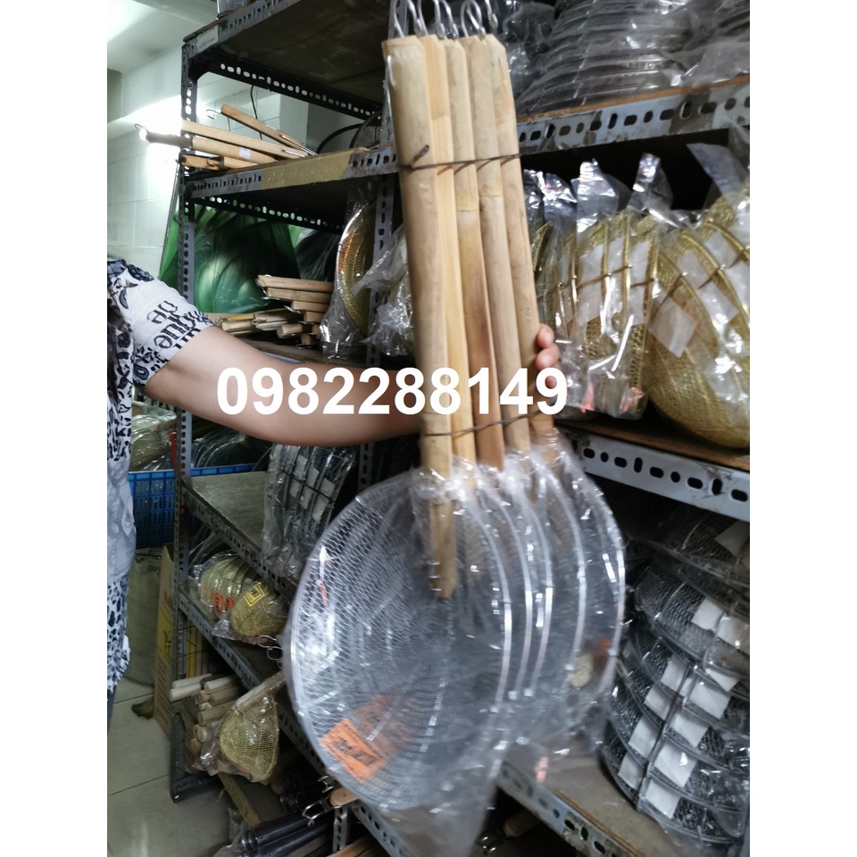 VỢT VÒNG INOX CÁN GỖ VỚT XƯƠNG ĐK 30CM (LƯỚI VÀNG,LƯỚI TRẮNG) | Shopee ...
