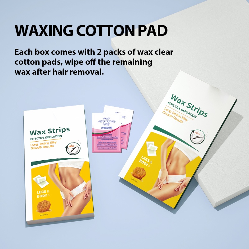 Ảnh Bộ 24 miếng sáp dán tẩy lông SUMAX hai mặt tự nhiên cỡ lớn 9x18 150g chất lượng cao 3